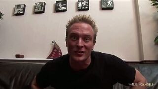 This big dick fits well between this blonde milfs big fake tits she sucks it